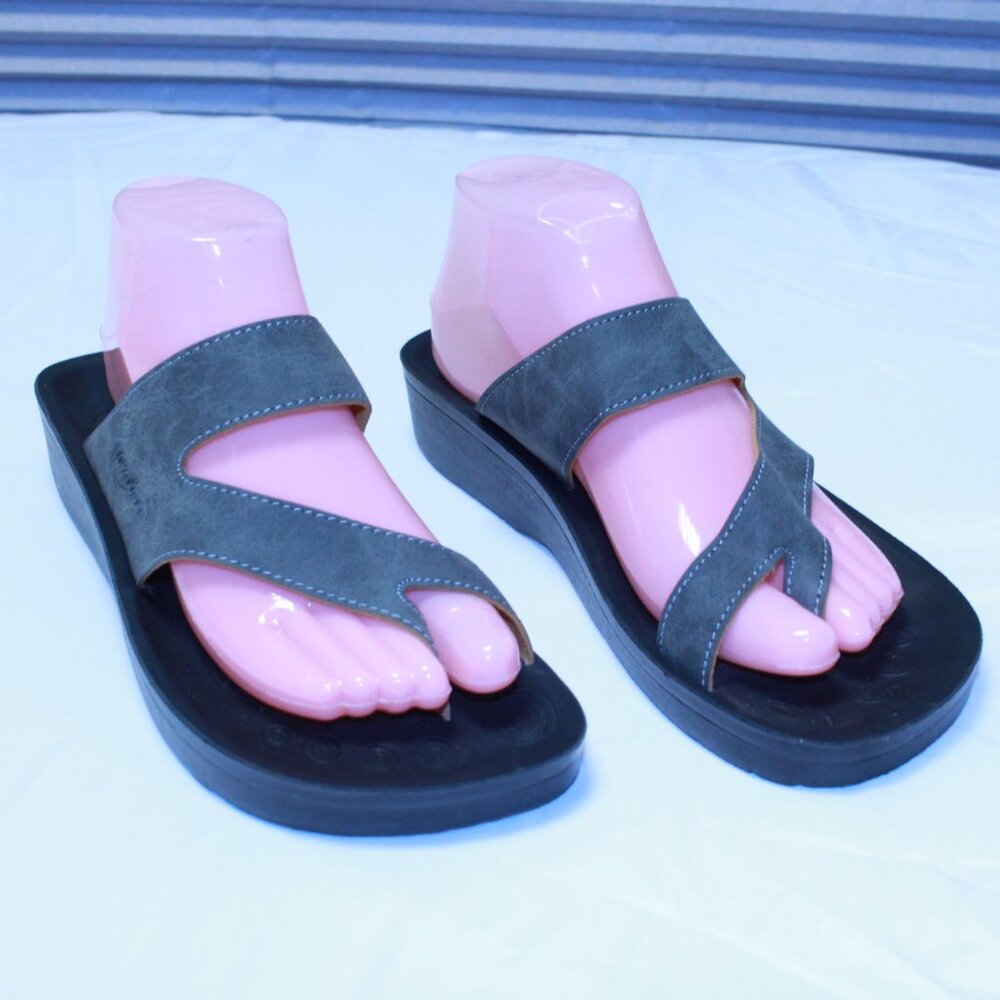 Aerothotic Size 9 / 39 Gray ODAL Split Toe Arch Support Comfort Slide Sandals